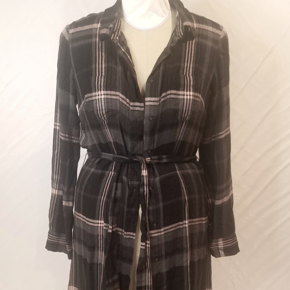 Universal Thread green plaid shirt dress